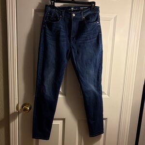 7 for All Mankind High-Rise Blue Jeans